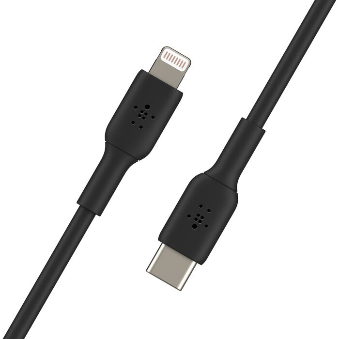 Belkin - BoostCharge USB-C to Lightning Cable 1m - Black Belkin - BoostCharge USB-C to Lightning Cable 1m - Black